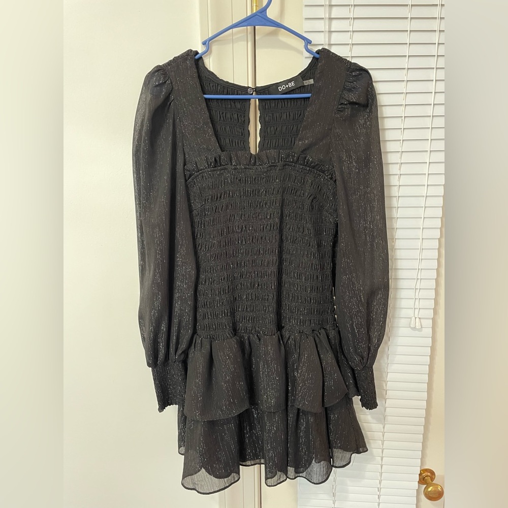 DO + BE Black Ruffle Dress- Medium
